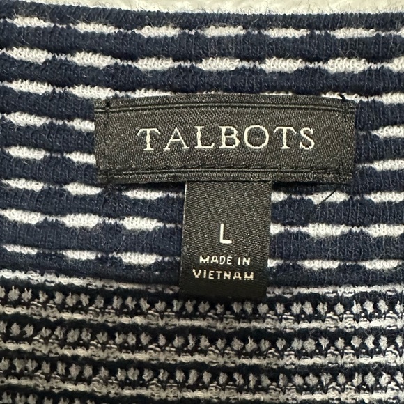 Talbots Top Women's Large Navy Blue 3/4 Sleeve Stretch Tunic - Picture 6 of 6